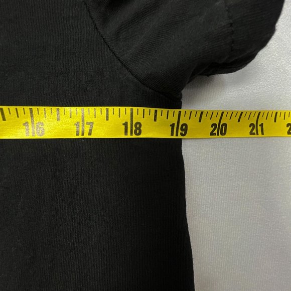 Vintage Hand Painted T Shirt Rhinestones Padded Sholuders Black Womens Large L - Picture 8 of 9